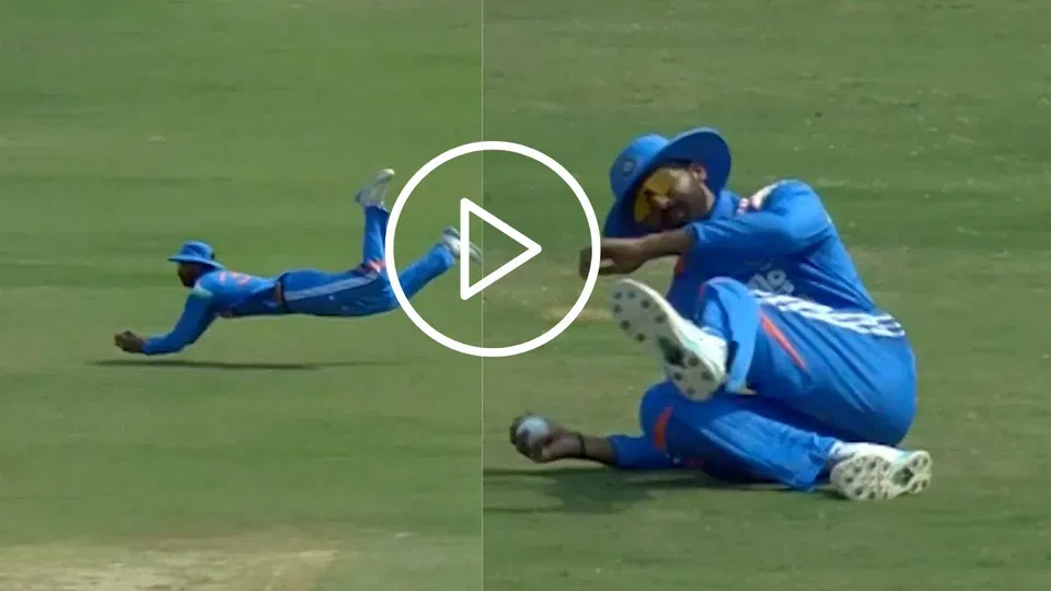 Watch- Devdutt Padikkal Takes A Stunning Diving Catch In India A Vs Australia A 1st One Day
